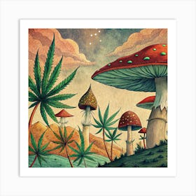 Mushrooms In The Sky 1 Poster