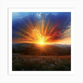 Sunset Over The Mountains Art Print