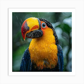 Toucan In The Rain 3 Art Print