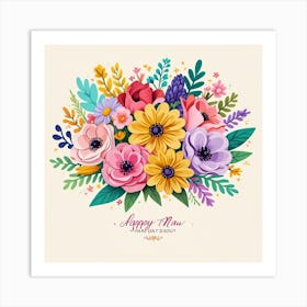 Happy New Year Bouquet Art Print