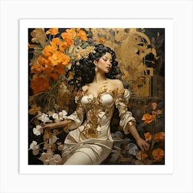 Lady In Gold 1 Art Print