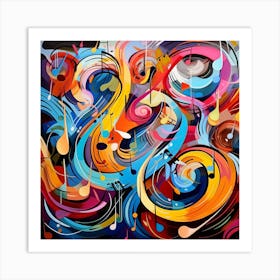 Abstract Music Notes 1 Art Print