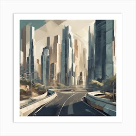 Futuristic Cityscape 1 Art Print