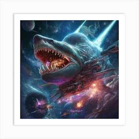 Space Shark Art Print