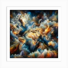 Abstract World Map 4 Art Print