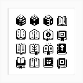 Book Icons Set Web Icons Design Collection (3) Art Print