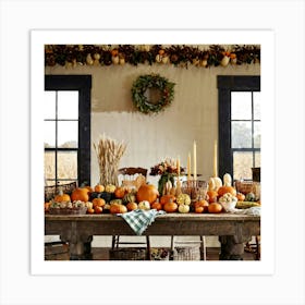 A Traditional Corner Of An American Farmhouse During The Late Autumn Season With An Overhead Vintage (3) 1 Art Print