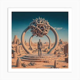 Man In The Desert 193 Art Print