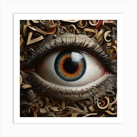 An eye surrounded by letters Art Print