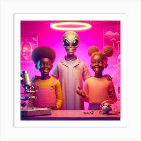 Aliens In The Lab 4 Art Print