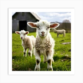 Grass Rural Green Goat Farm White Nature Field Mammal Milk Farming Farm Animal Domestic (3) Art Print