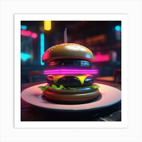 Neon Burger 9 Art Print