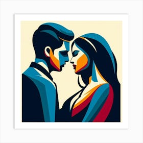 Couple Kissing Art Print