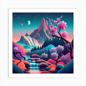 Psychedelic Landscape 1 Art Print