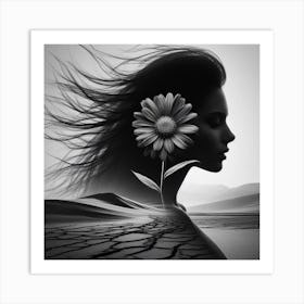 Silhouette of a beautiful woman 6 Art Print