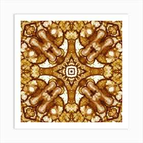 Coffee Symmetrical Pattern 1 Art Print