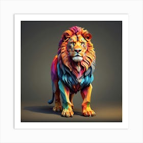 Polygonal Lion Art Print