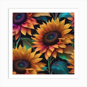 Sunflowers Wallpaper Art Print