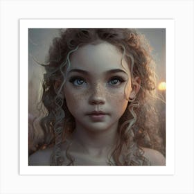 Girl With Freckles 2 Art Print
