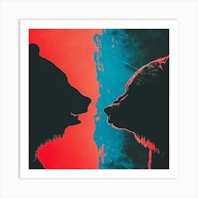 Two Bears Facing Each Other 1 Art Print