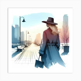 Woman In Hat 4 Art Print