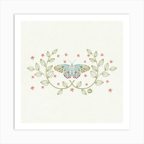 Graceful Flutter -Jade Tranquility- Art Print