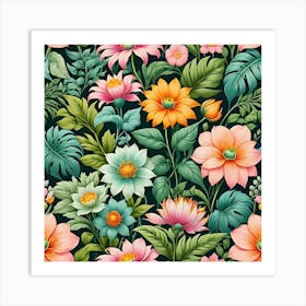 Floral Seamless Pattern 8 Art Print