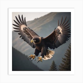 Golden Eagle In Flight Art Print