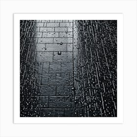 Rain Drops On The Pavement 1 Art Print