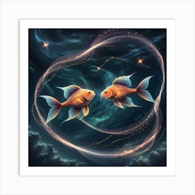 Two Goldfish In A Circle Art Print