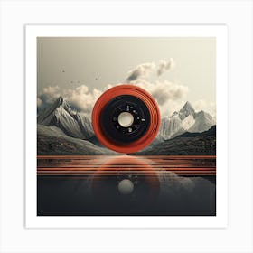 Minimalistic Black Retro 80s Album  Art Print