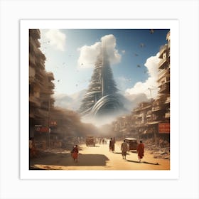 Futuristic City 194 Art Print