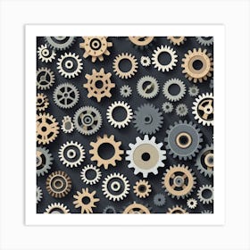 Gears Background Stock Photo Art Print