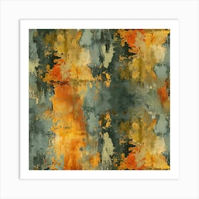 Minimal Golden Texture Oil Painting Art Print