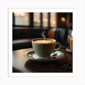 Latte In A Cafe Art Print