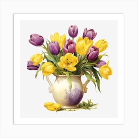 Tulips In A Vase Art Print