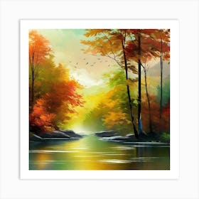 Autumn By The River 5 Art Print