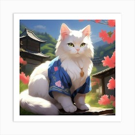 Japanese cat 1 Art Print