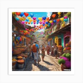 Colorful Mexican Market Art Print