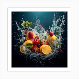 Fruit Splashing Water 11 Art Print