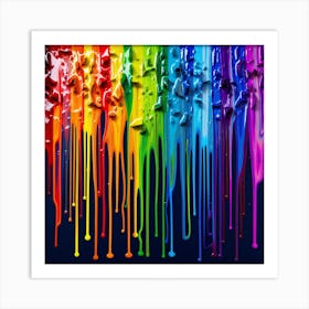 Rainbow Paint Drips 1 Art Print