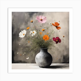 Cosmos In A Vase 4 Art Print