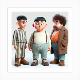 Three Cartoon Characters 3 Art Print