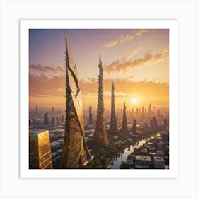 Futuristic Cityscape 2 Art Print