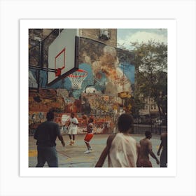 Basketball Court In New York City Art Print