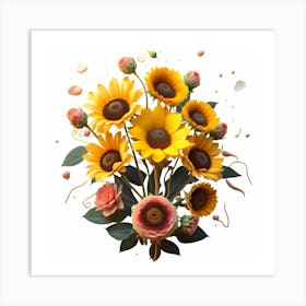 Bouquet Of Sunflowers Art Print