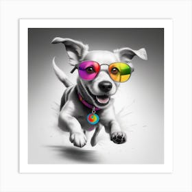 Dog With Sunglasses 1 Art Print