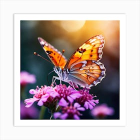 Butterfly On A Flower art print 1 Art Print