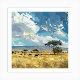 Wildebeest Art Print