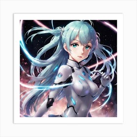 Anime Girl In Space Art Print